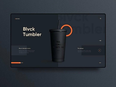 Black Tumbler Theme blacktheme interface landing page design royalcolor uidesigns website deisgns