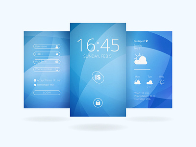 Login Screen - Blue theme blue login designs login design mobile app design mobile app development mobile app screens mobile loging design splash screen design wethear app deisgns