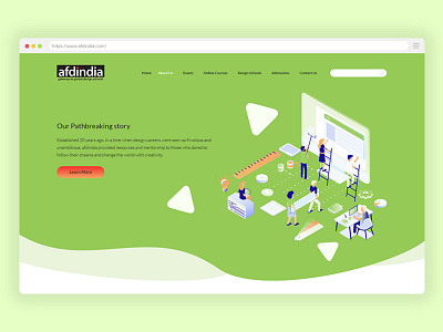 Design School Website - AFDIndia branding creative design digital flat illustration minimal ui