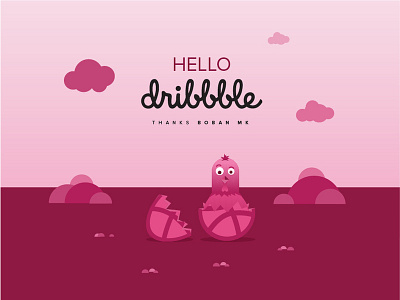 Hello Dribbble design flat illustration vector