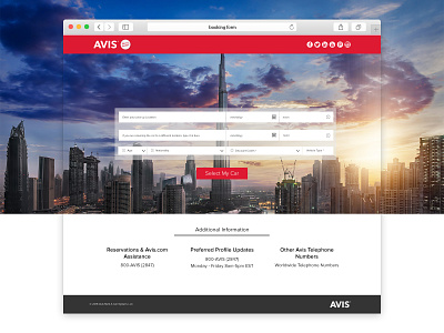 Avis Booking Page