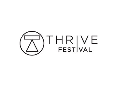 Thrive Festival branding concept design geometric lettering logo