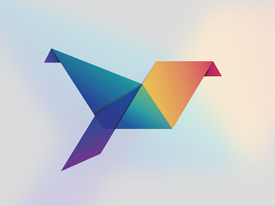 Origami Logo Concept bird colour concept logo rainbow