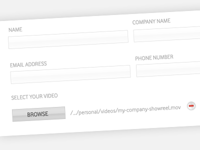 Client Form button draft form layout minimal ui video upload
