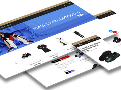 Puma E-commerce ux design branding design flat illustration material design material ui ui ux web web design