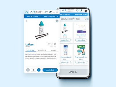 Mobile-first e-commerce beauty blue material medical care medicine mobile mobile app mobile app design mobile design mobile ui palette pharma responsive design responsive web design responsive website responsive website design