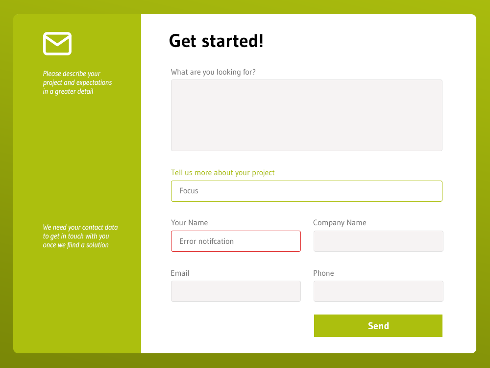 Contact Form Design By Arthur Zudin On Dribbble