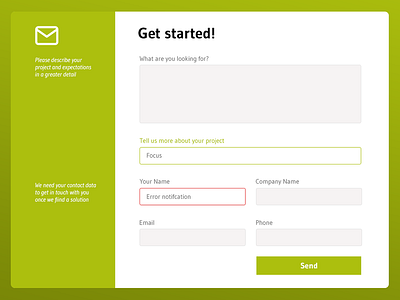 Contact form design