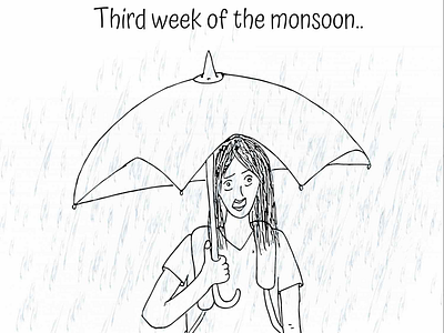 Rain rain go away.. illustrations line sketch monsoons mumbai truth be told work from home