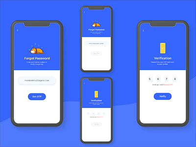 Forgot Password & OTP Verification animation app branding character code design forgot password icons illustration illustration art interaction ios logo otp ui ux validation verification verify website
