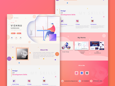 Portfolio Landing Page animation app branding card character clients creative cv design desktop icon illustration interaction logo monster people portfolio resume sketch website