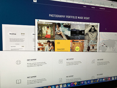 Photography Theme Landing page colorful features homepage landing photography screenshots ui ux
