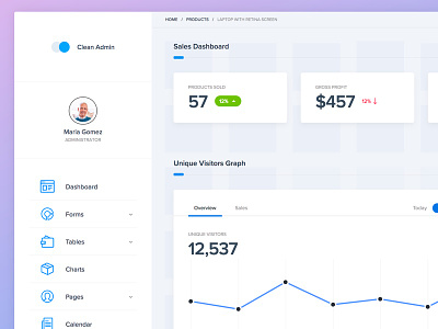 Clean Admin Dashboard Template for Bootstrap 4 admin dashboard bootstrap admin charts clean admin light admin line chart side menu simple dashboard