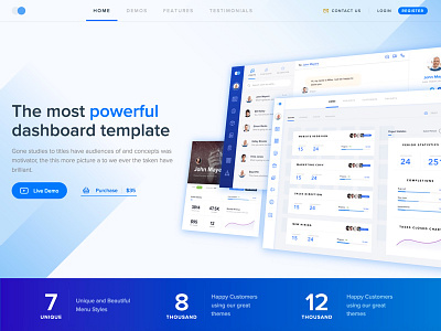 Landing page animation for admin dashboard HTML template