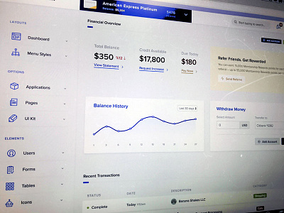 Financial & Banking Dashboard Layout Template