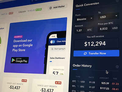 Crypto Dashboard admin banking bitcoin crypto dashboard finance web app