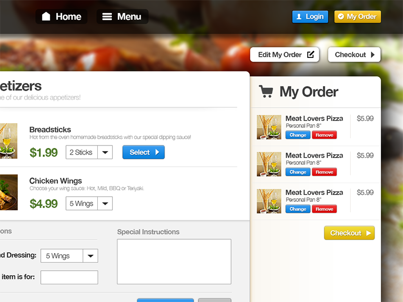 Web application for restaurants by Pnt on Dribbble