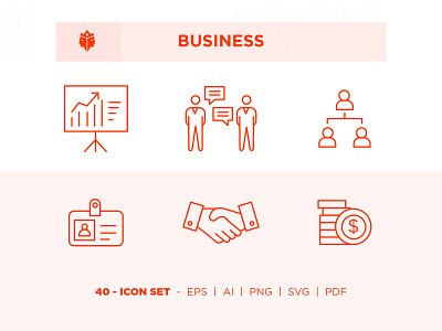Business Icon Set branding business business communication collection finance handshake icon leader line meeting money outline pixel perfect stroke target team team structure teamwork ui workplace