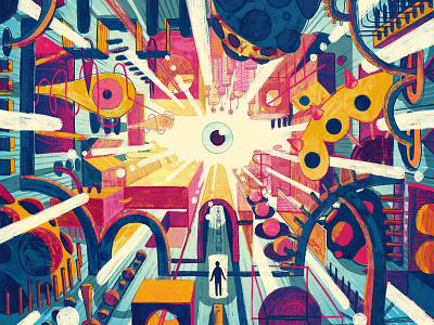 Epistemology abstract colourful drawing environment explosion eye illustration painting photoshop shapes texture