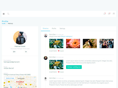 Profile Timeline Layout app design flat minimal ui ux vector web website