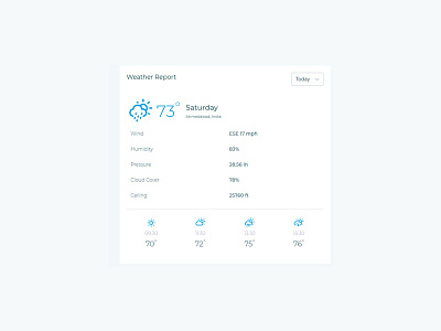 Weather Widget app design flat ui ux web website