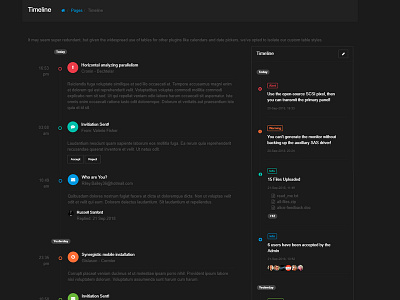 Timeline app design flat ui ux web website