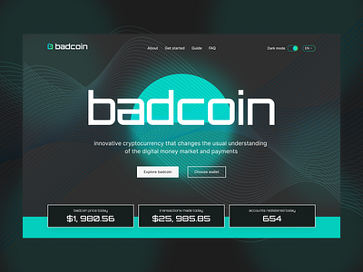 Badcoin home page design - Concept