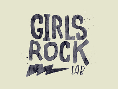 Girls Rock Lab hand drawn ink lettering logo spokane typography