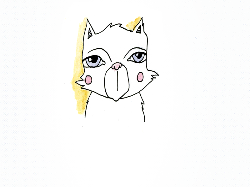 Happy Cat animation doodle illustration ink sketch