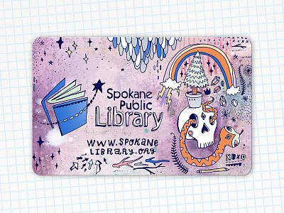 Teen Library Card card design illustration