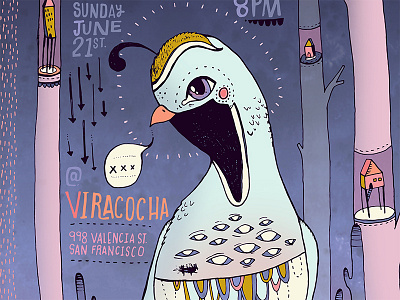 Quail Show Poster bird design illustration lettering show poster
