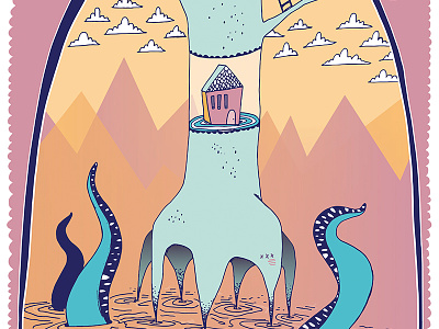 Show Poster illustration lettering monster show poster tree house