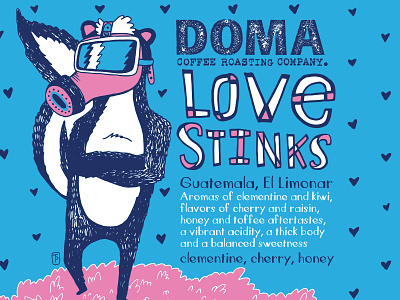 Love Stinks Letterpress Coffee Can coffee design illustration letterpress love skunk valentines