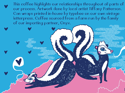Skunk Butts hand drawn illustration letterpress love valentines