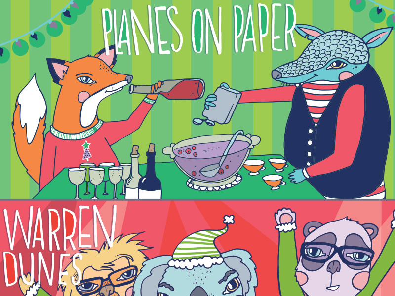 Holiday Poster christmas holiday animals show poster illustration