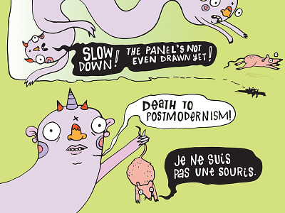 Death To Postmodernism comic french humor illustration monster mouse postmodern