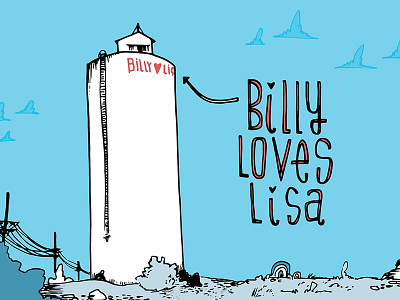 Billy Loves Lisa illustration landscape lettering love pnw spokane