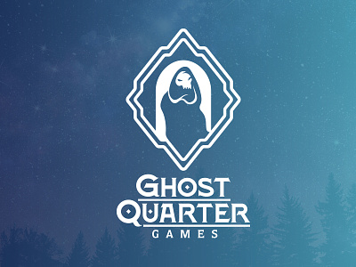 Ghost Quarter Games Logo dd dungeons and dragons games ghost logo logomark nerdy two color