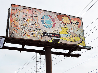 Global Citizen billboard bus wrap campaign design painting