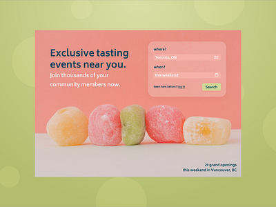 Food & Drink Events 100 daily ui 100 day ui challenge 100days food food and drink landing landing page login restaurant search web web app welcome welcome page welcome screen