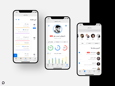 Students Dashboard chat ios13 persian profile stats student timeline ui