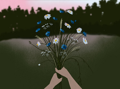 Midsummer baltics flowers illustration midsummer pagan procreate procreate app solstice summer summetime wildflowers