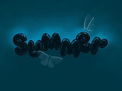 Summer balloon handlettering illustration lettering letters moth noise procreate procreate lettering procreateapp summer text