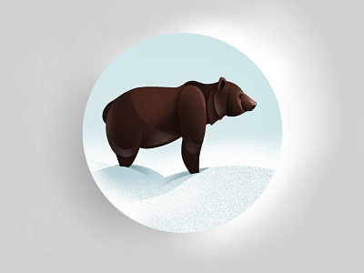 Knee Deep In Snow 2d 3d animal bear design editorial icon illustration neomorphism north pictogram procreate snow texture