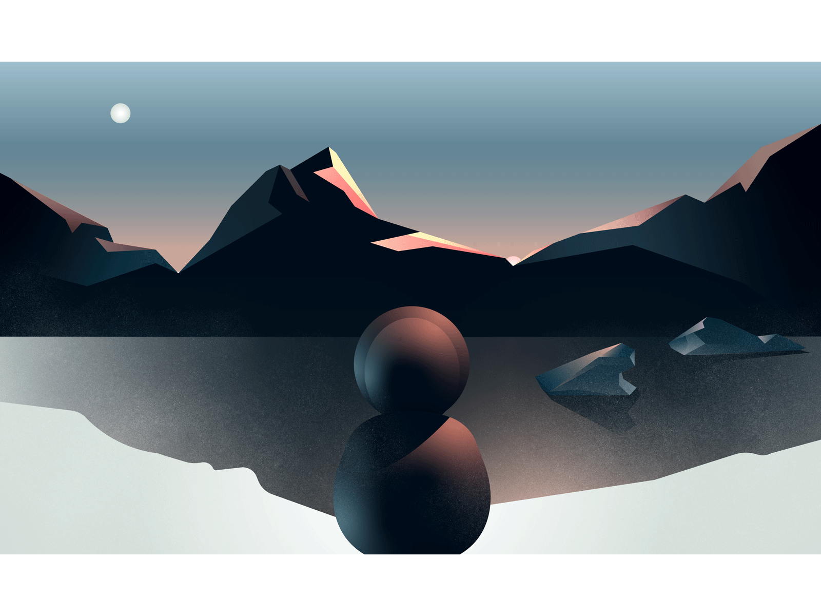 The North I animation cold first shot gif gradient hello dribbble illustration illustrator landscape northern northern lights photoshop vector