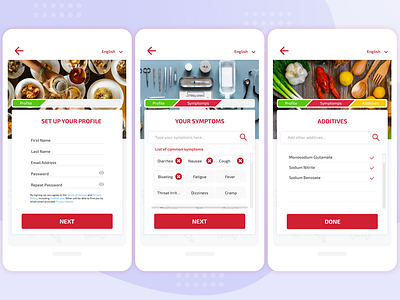 Food Information App - Registration Page app app design minimalist ui ui design ui ux ux ux design