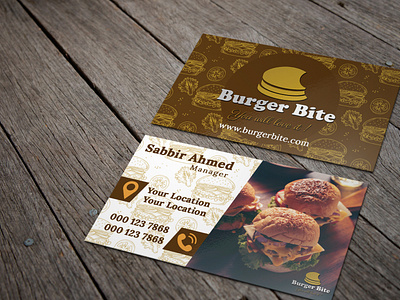 Burger Bite Business card branding business card business card design creative business card design logo