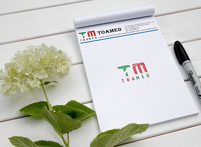 TOAMED Notepad Design branding business card creative business card design logo notebook design notepad