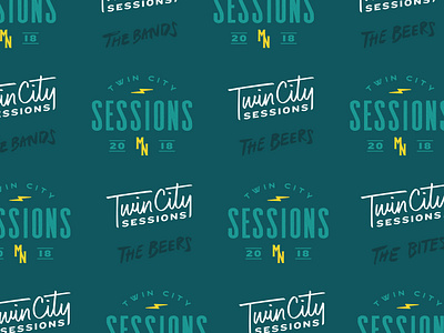 Twin City Sessions beer branding color color palette design graphic design logo music