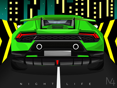 Lamborghini Huracan adobe animation behance cars design dribbble flat graphic design huracan illustration illustrator lamborghini minimal